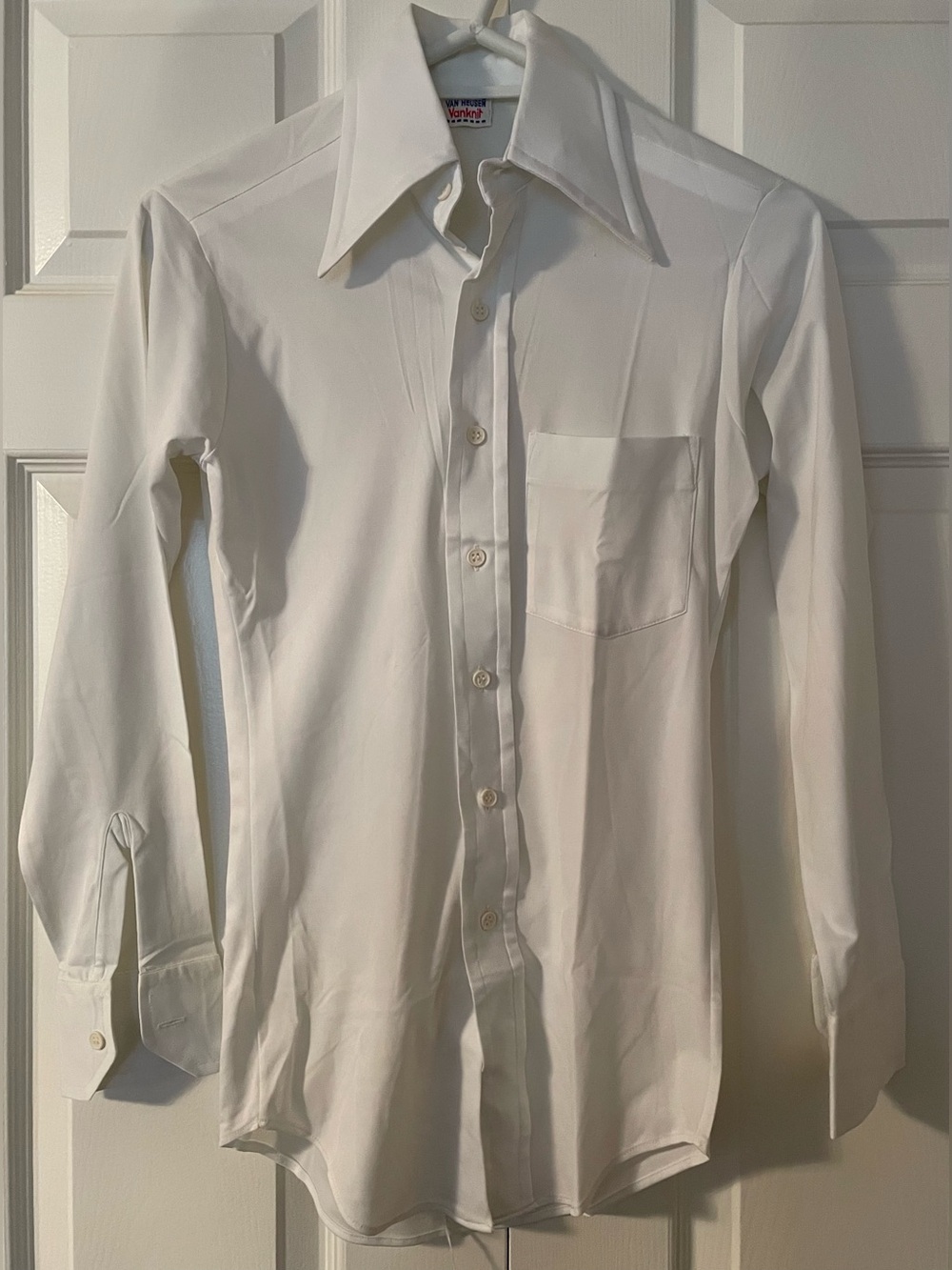 Van Heusen Vanknit Men's White Point-Collar Dress Shirt